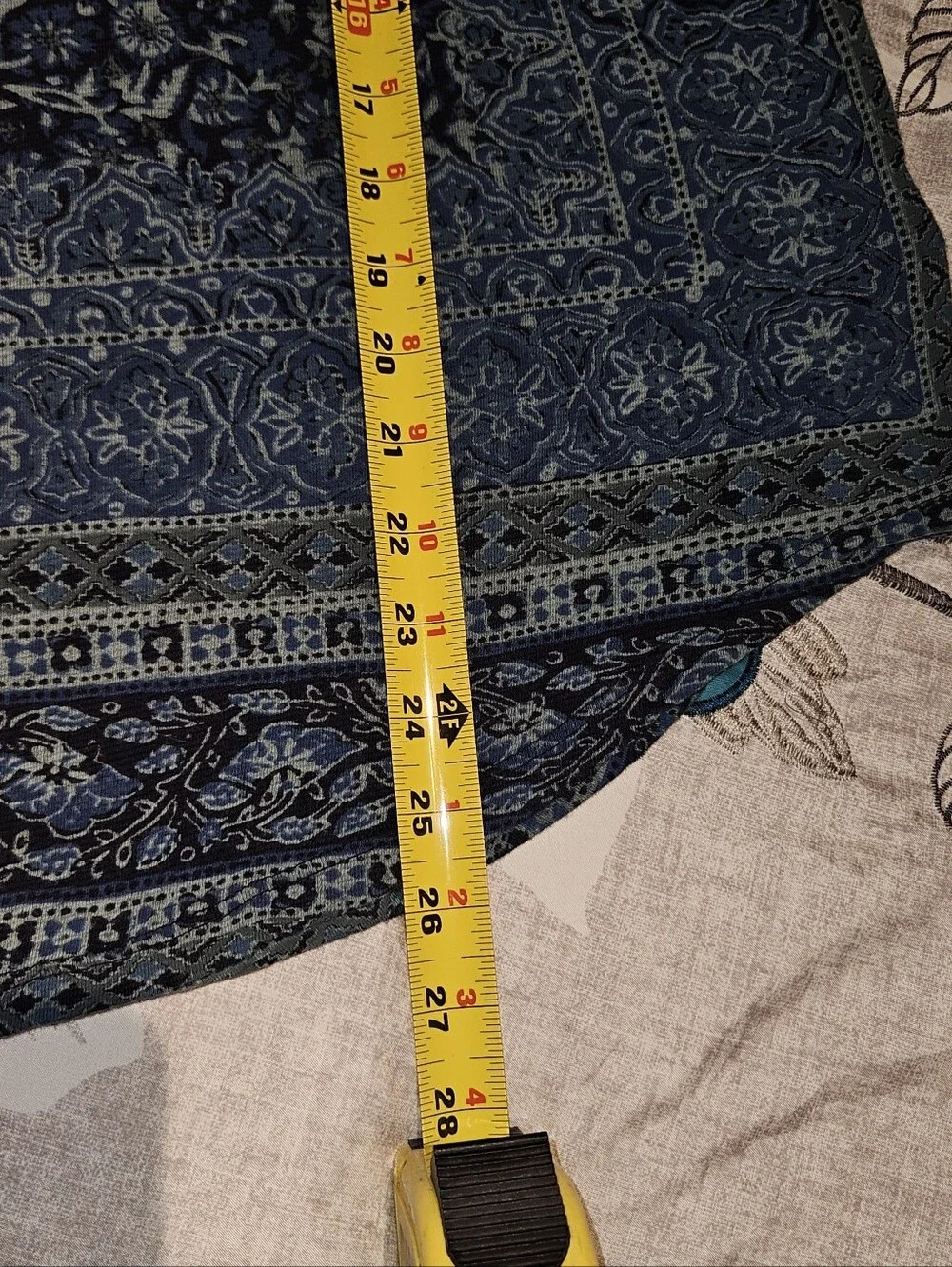 Boho V-Neck Floral Print Women's Top in Blue - Picture 7 of 8